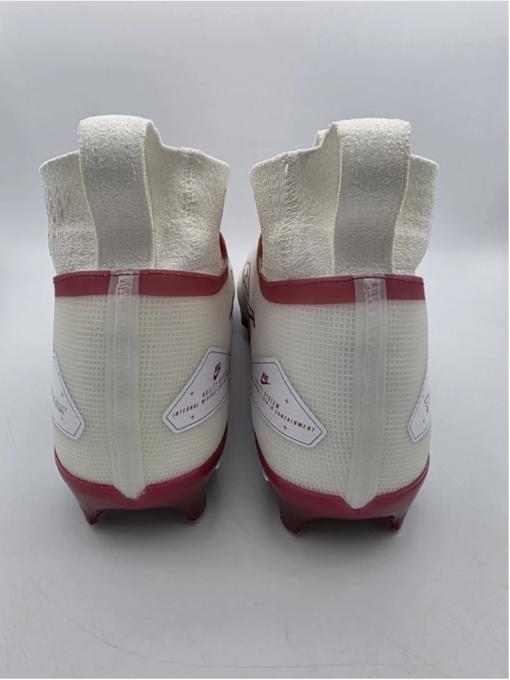 Nike Alpha Menace Elite 3 White Red Men's Size 14 Football Cleats DM1792-100